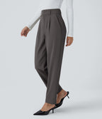 Pantalon tailleur Halara Flex™ fuselé uni, taille haute, avec poches