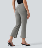 Pantalon tailleur Halara Flex™ évasé court, taille haute, à poches