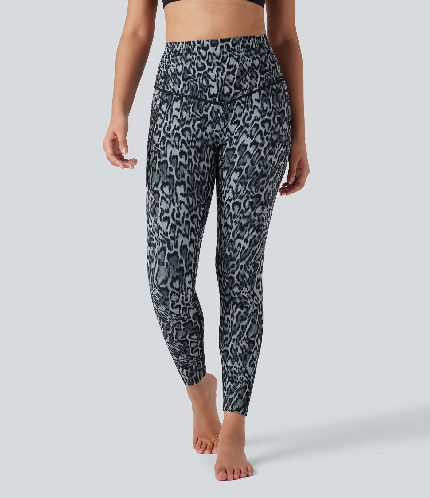 Legging de yoga gainant taille haute imprimé léopard avec poches Halara UltraSculpt™