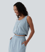Halara Flex™ Débardeur casual en jean col U