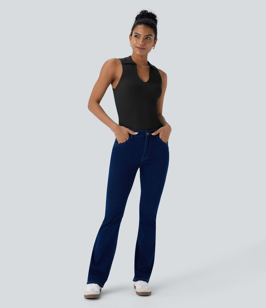 Pull décontracté sans manches à col V