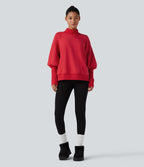 Sweat molleton col montant manches longues bishop