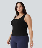 Débardeur yoga grande taille col en U croisé-Longueur rallongée