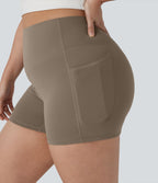 Short cycliste 7,5 cm d'entraînement gainant taille haute grande taille avec poches Halara UltraSculpt™