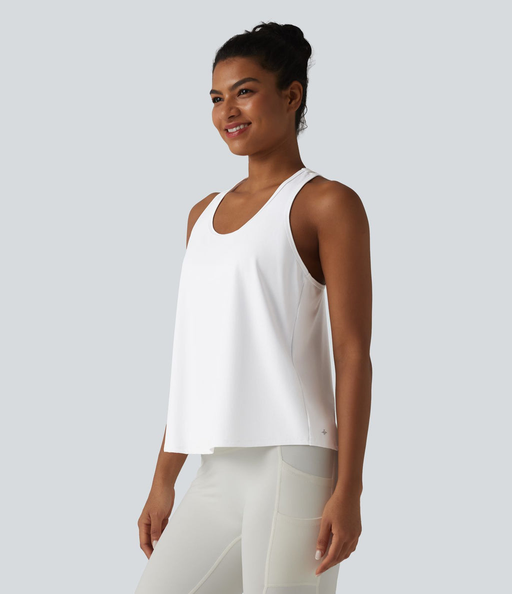 Débardeur de sport dos nageur SoftlyZero™ Airy avec dentelle contrastante effet frais InstantCool, protection solaire UPF50+