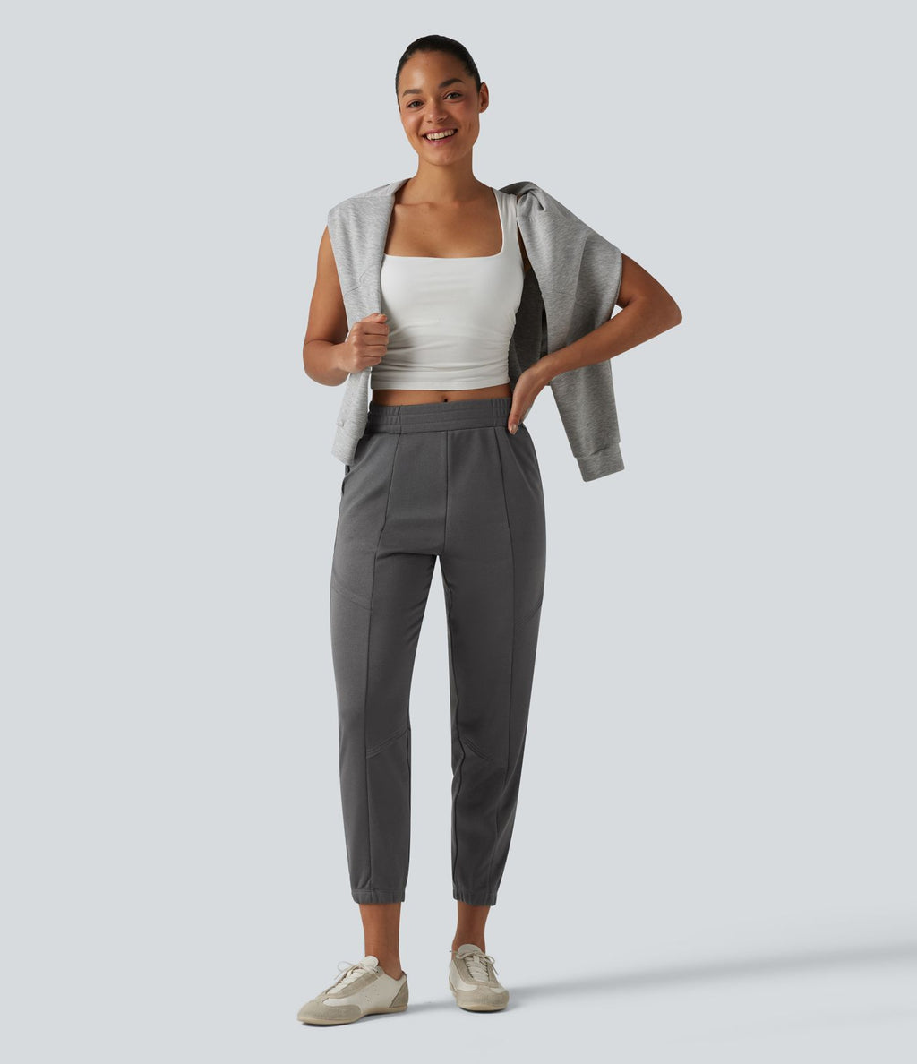 Jogging casual fuselé taille mi-haute avec poches
