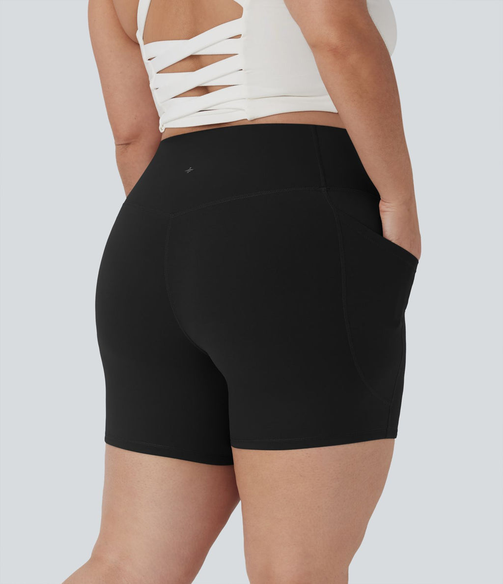 Short cycliste 12,5 cm d'entraînement gainant taille haute grande taille avec poches Halara UltraSculpt™
