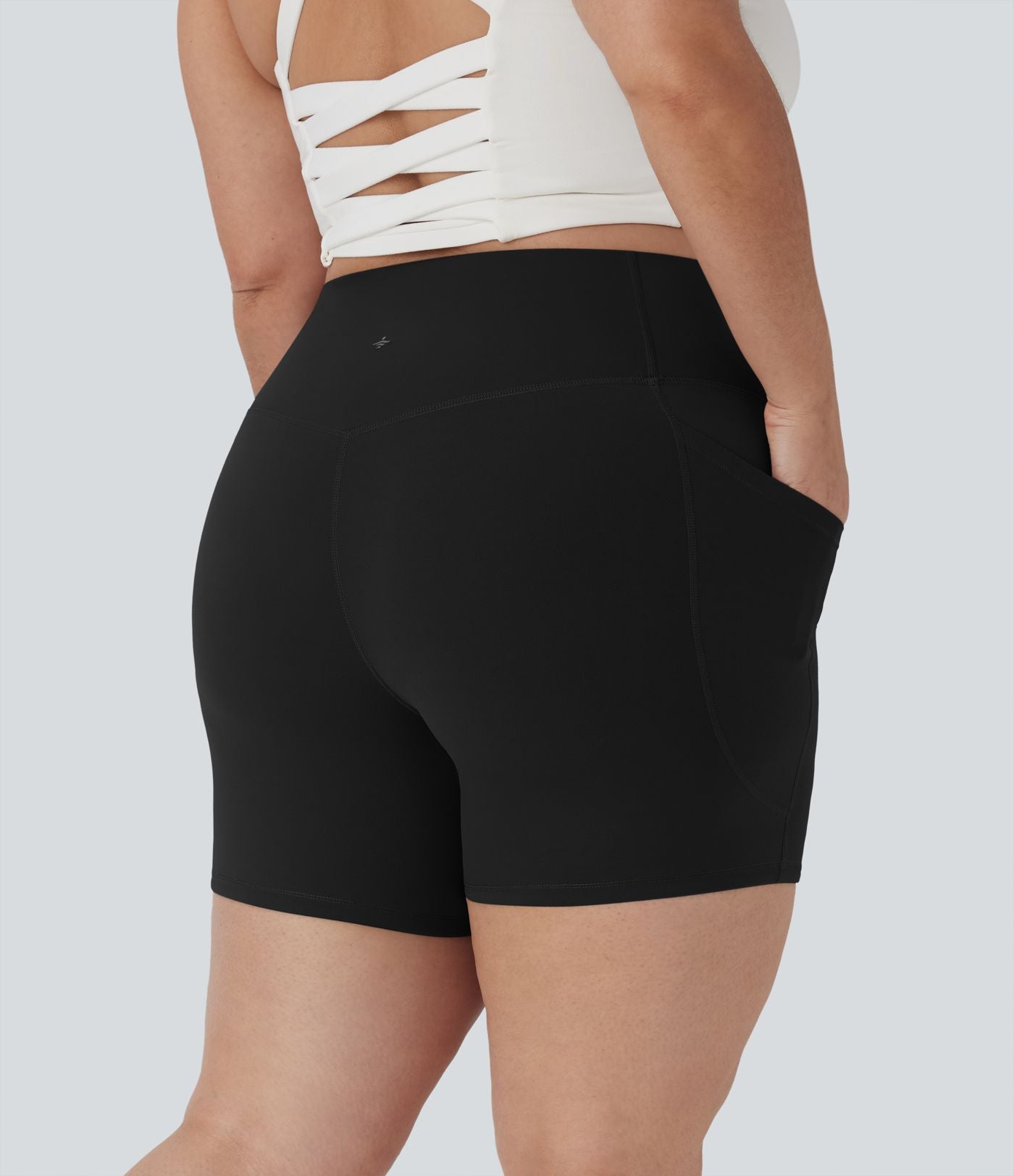 Short cycliste 12,5 cm d'entraînement gainant taille haute grande taille avec poches Halara UltraSculpt™