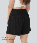 Short tailleur 2-en-1 Cool Touch yoga taille très haute Softlyzero™ Airy grande taille 17,5 cm avec poches