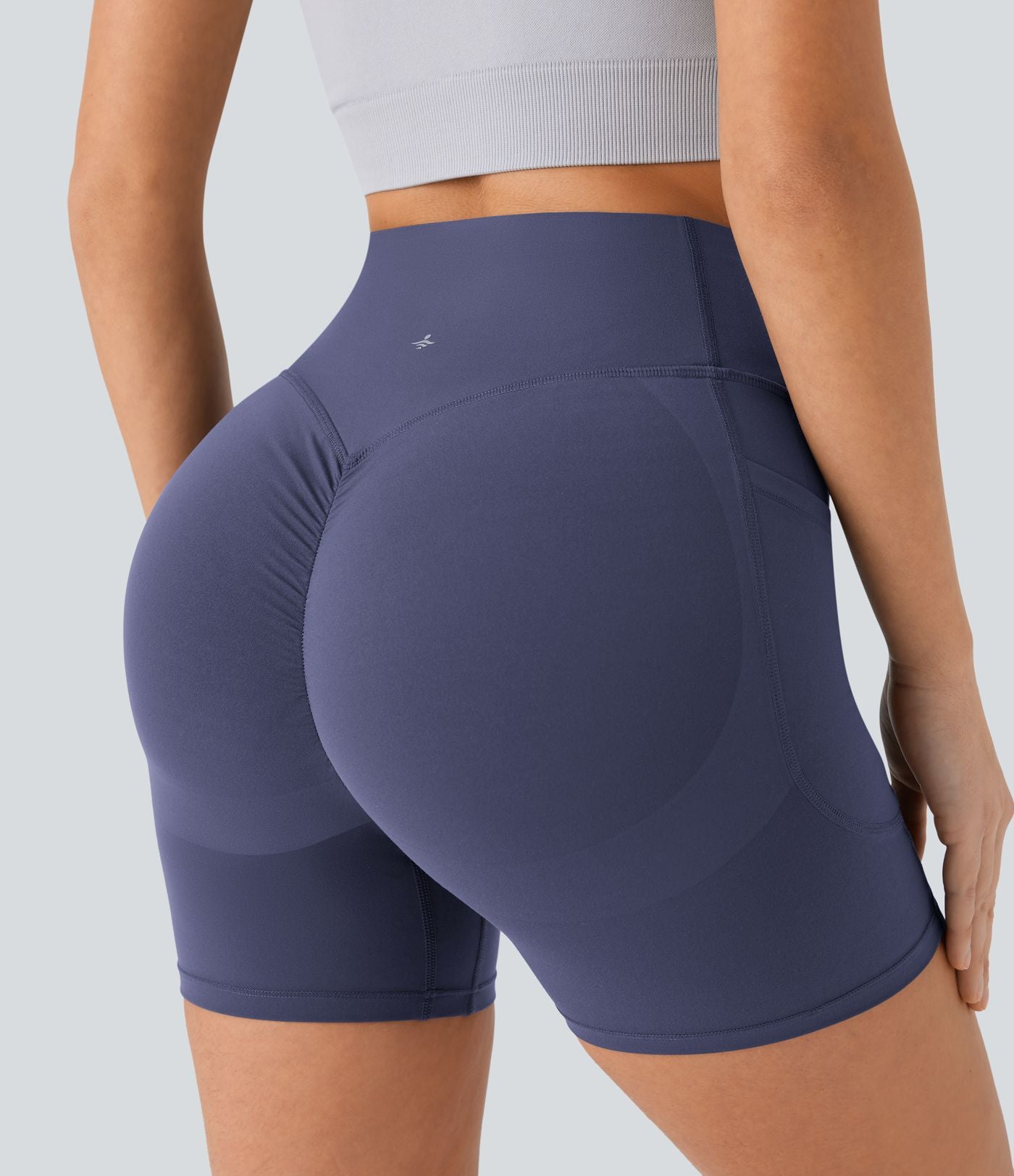 Short cycliste 12,5 cm d'entraînement gainant galbant taille haute avec effet scrunch et poches Halara UltraSculpt™