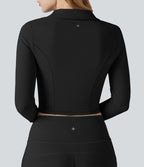 Top de sport tennis SoftlyZero™ Plush court col polo manches longues avec trous pouces