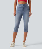Halara Flex™ Jean slim casual capri taille haute avec fentes et poches