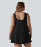 Robe de tennis 2-en-1 Halara UltraSculpt™ grande taille avec soutien-gorge intégré push-up et poches - Édition Easy Peasy