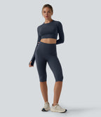 Halara Ultrasculpt™ Legging de running corsaire gainant taille haute dos croisé avec poches