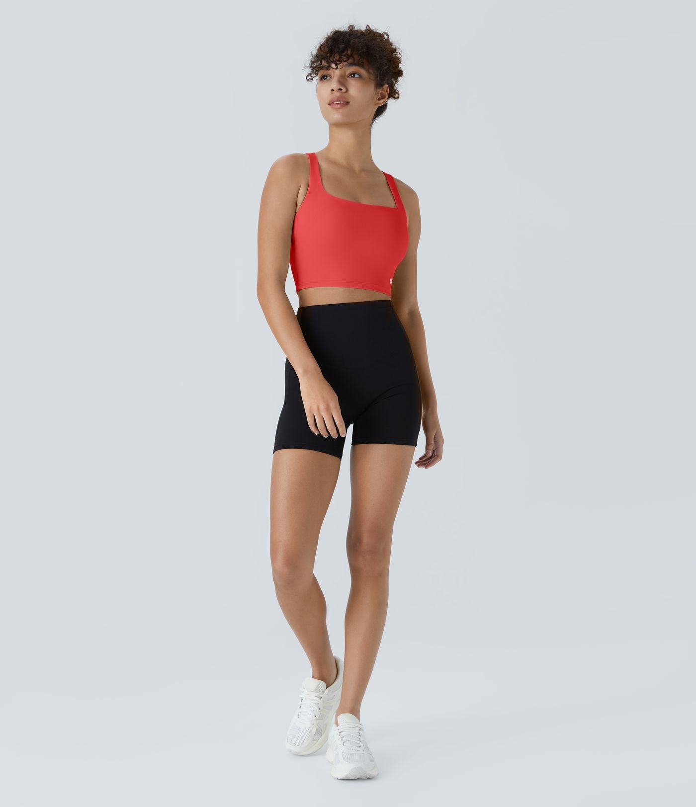 Débardeur yoga court SoftlyZero™ Airy col carré dos nu bretelles croisées effet frais InstantCool, bonnets A-C, protection solaire UPF50+