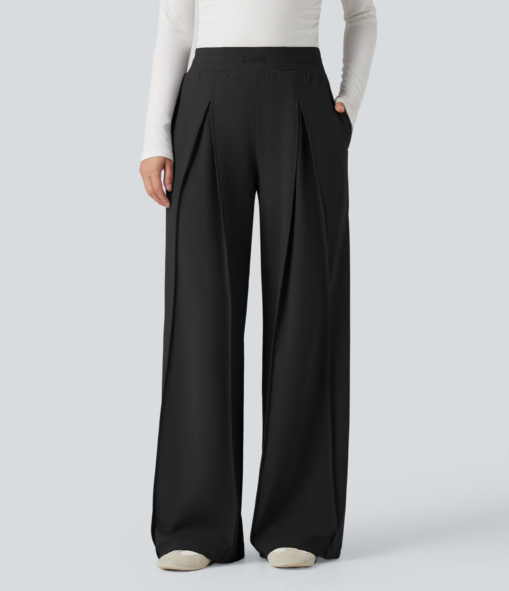 Pantalon large taille haute DayStretch avec poches