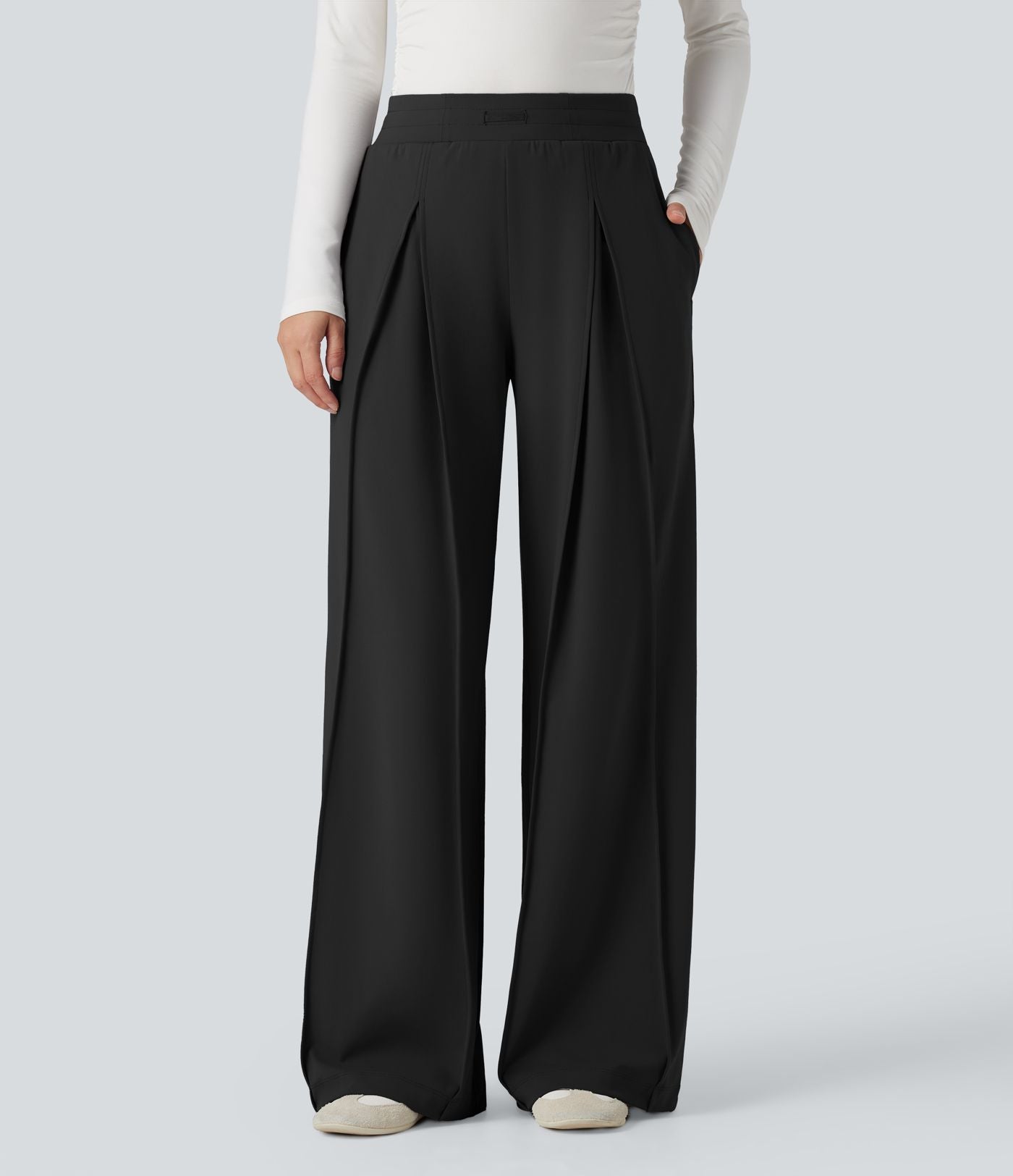 Pantalon large taille haute DayStretch avec poches