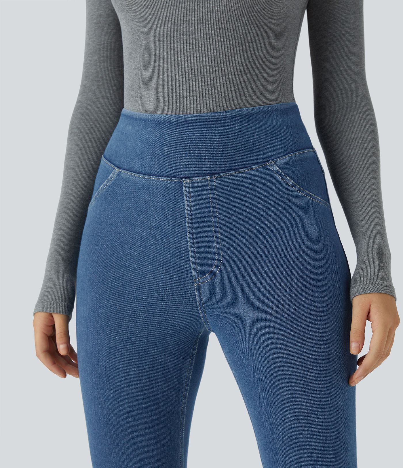 Halara Flex™ Jegging Casual Taille Haute Tricot Extensible Poche Latérale Arrière