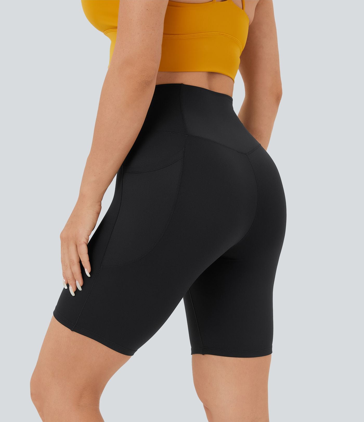 Softlyzero™ Short 17,5cm Yoga Taille Haute Crossover avec Poches Latérales