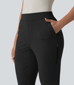 Pantalon de golf fuselé taille haute avec poches
