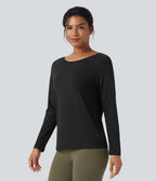 Haut de sport décolleté rond à manches longues sans couture OneForm Seamless Flow