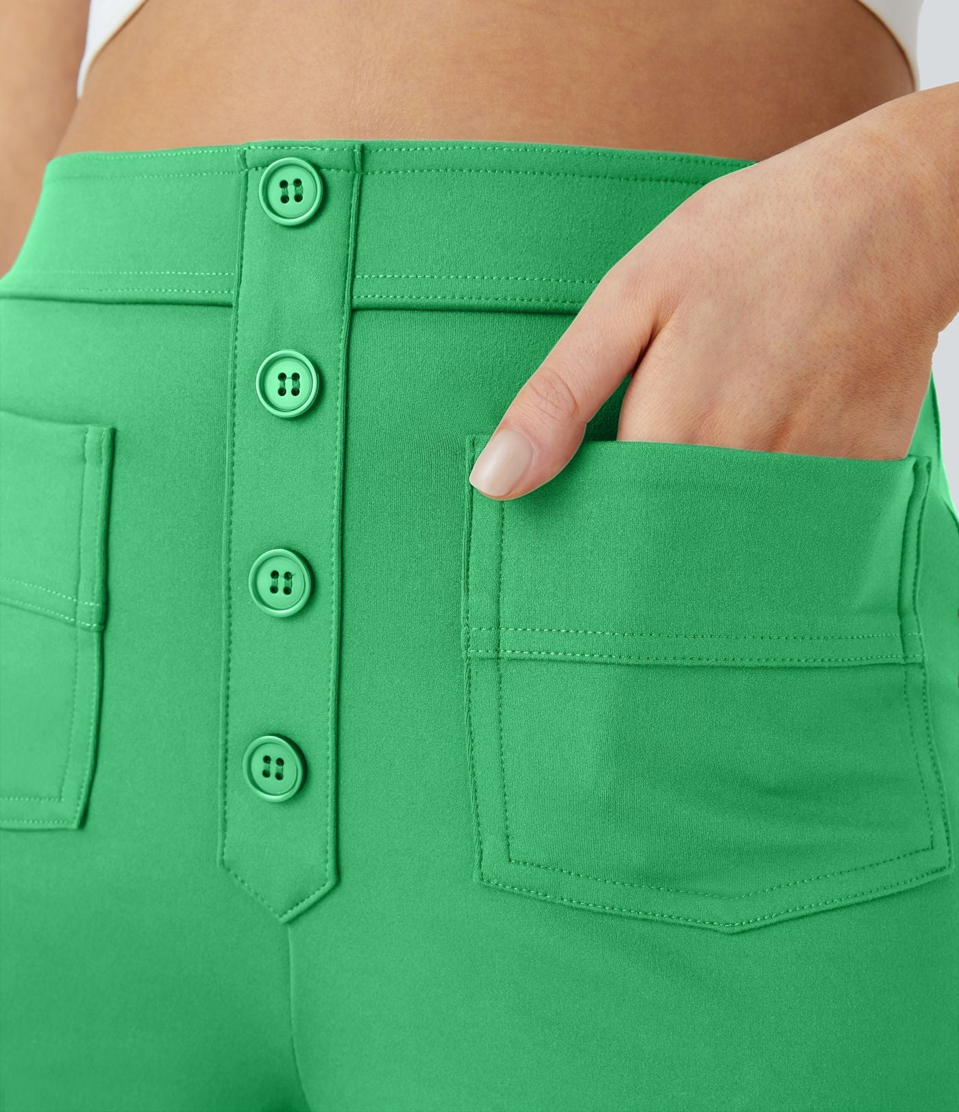 Pantalon taille haute coupe droite DayStretch avec poches