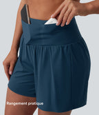 Short de yoga 2-en-1 SoftlyZero™ Airy taille haute gainant effet frais InstantCool 12,5 cm avec poches