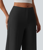 Pantalon tailleur large taille basse avec poches