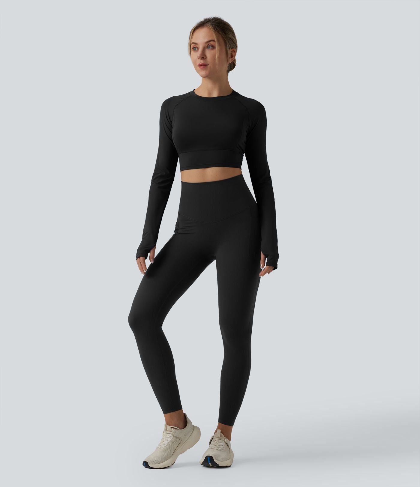 Halara Ultrasculpt™ Legging de running gainant taille haute dos croisé avec poches