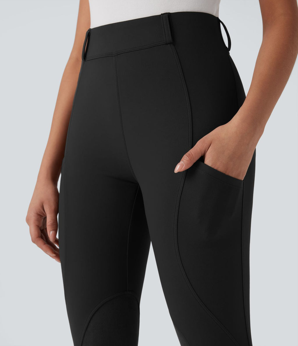 Pantalon ajusté taille haute effet daim contrastant DayStretch avec poches