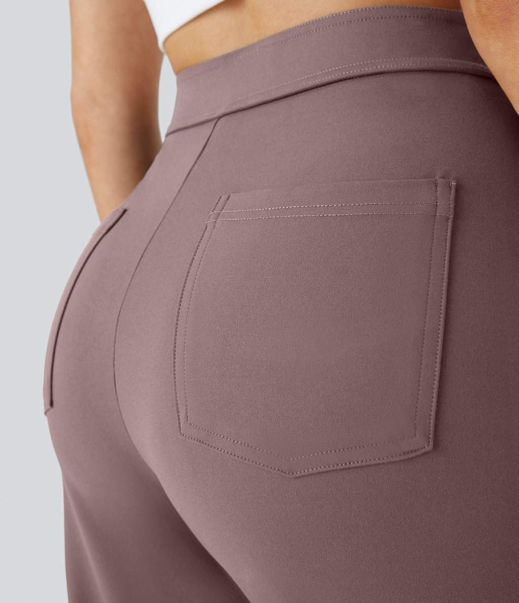 Pantalon taille haute coupe droite DayStretch avec poches
