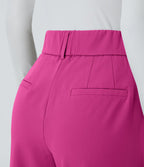 Pantalon tailleur Halara Flex™ fuselé uni, taille haute, avec poches