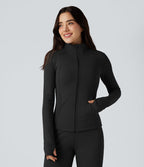 Veste d'entraînement polaire manches longues avec trous pouces et poches