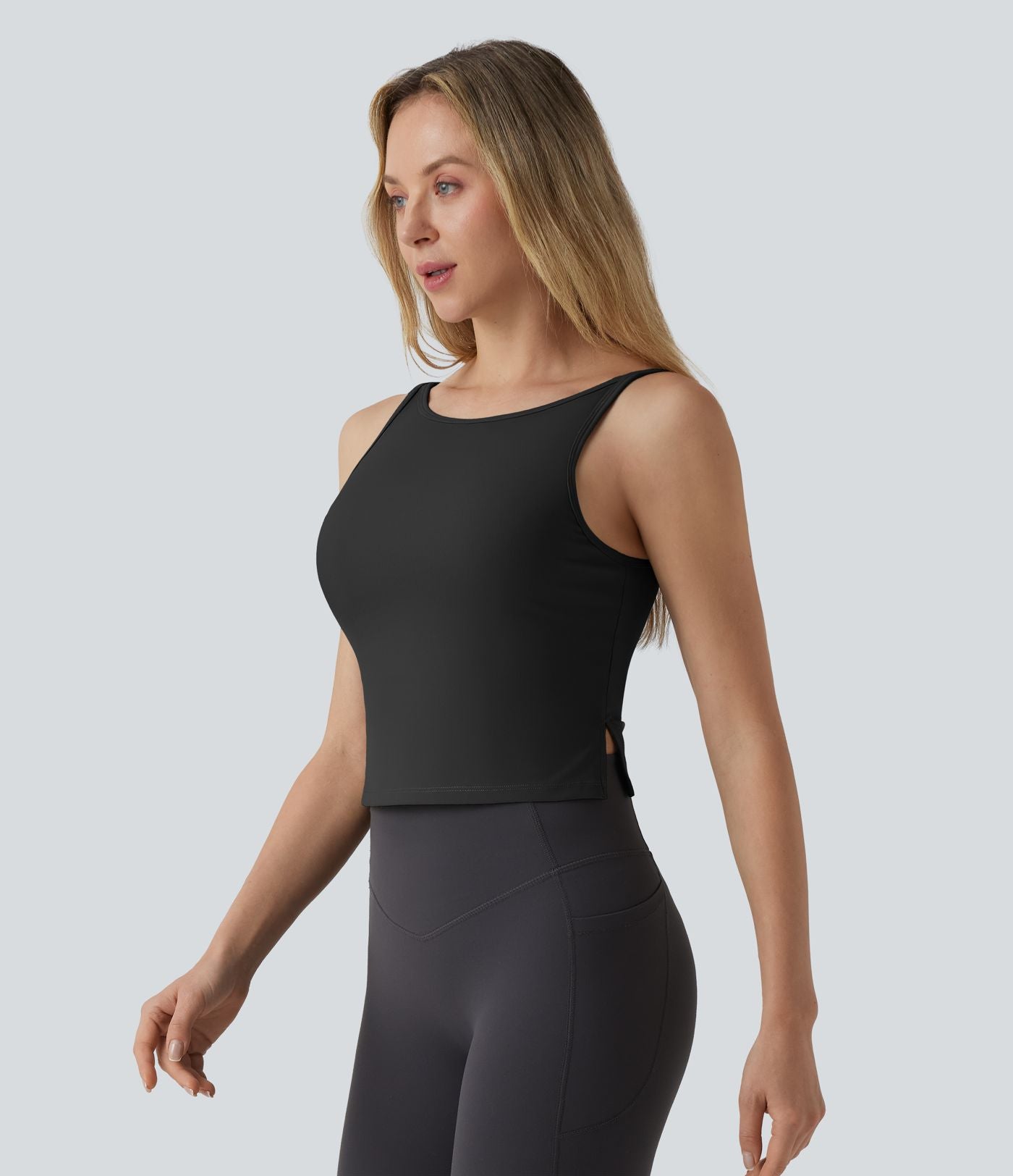 Débardeur de yoga dos ouvert avec fentes et bretelles ajustables SoftlyZero™ Plush