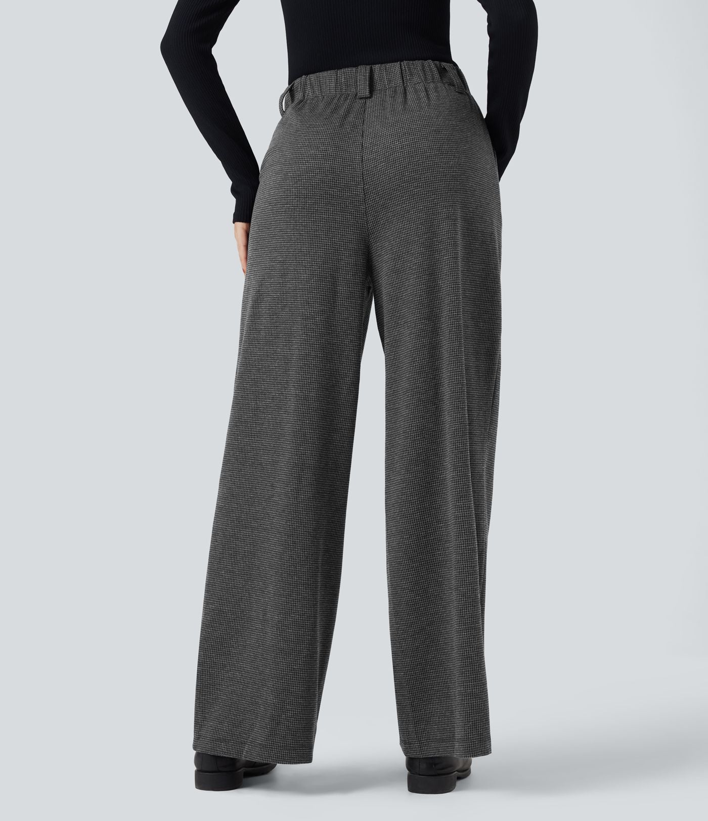 Halara Flex™ Pantalon tailleur baggy pied-de-poule taille haute avec poches
