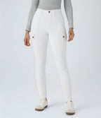 Pantalon cargo ajusté uni taille haute DayStretch avec poches zippées