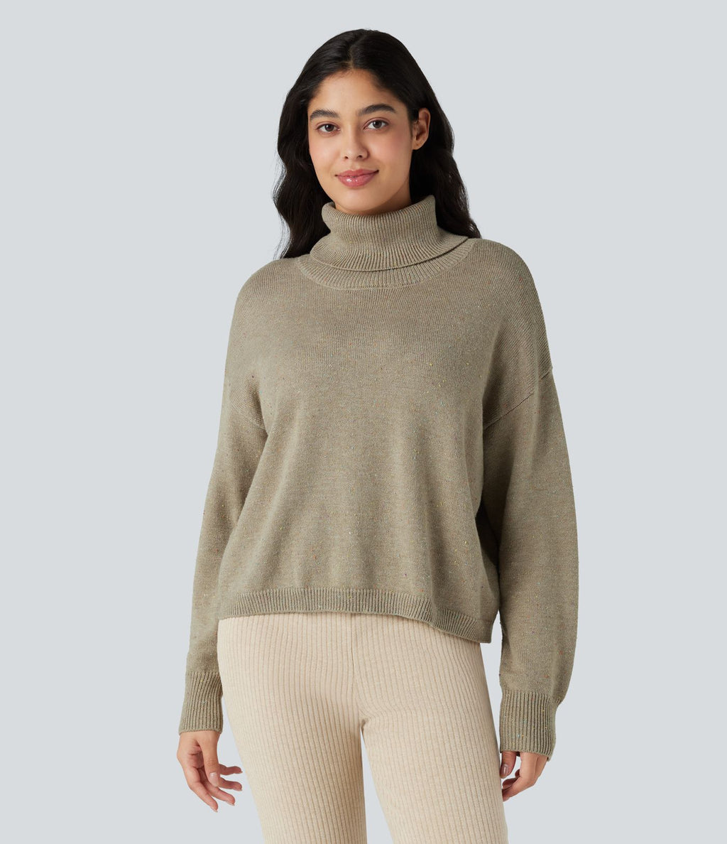 Pull col montant manches longues