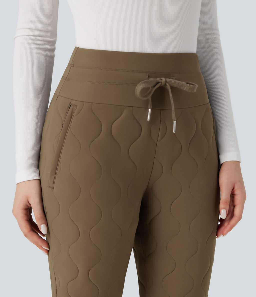 Jogging matelassé casual PuffFlex taille haute avec cordon de serrage et poches