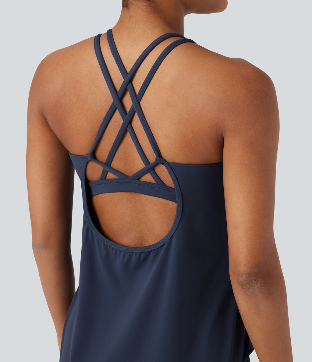 Débardeur running Halara UltraSculpt™ col rond dos croisé bonnets E-G