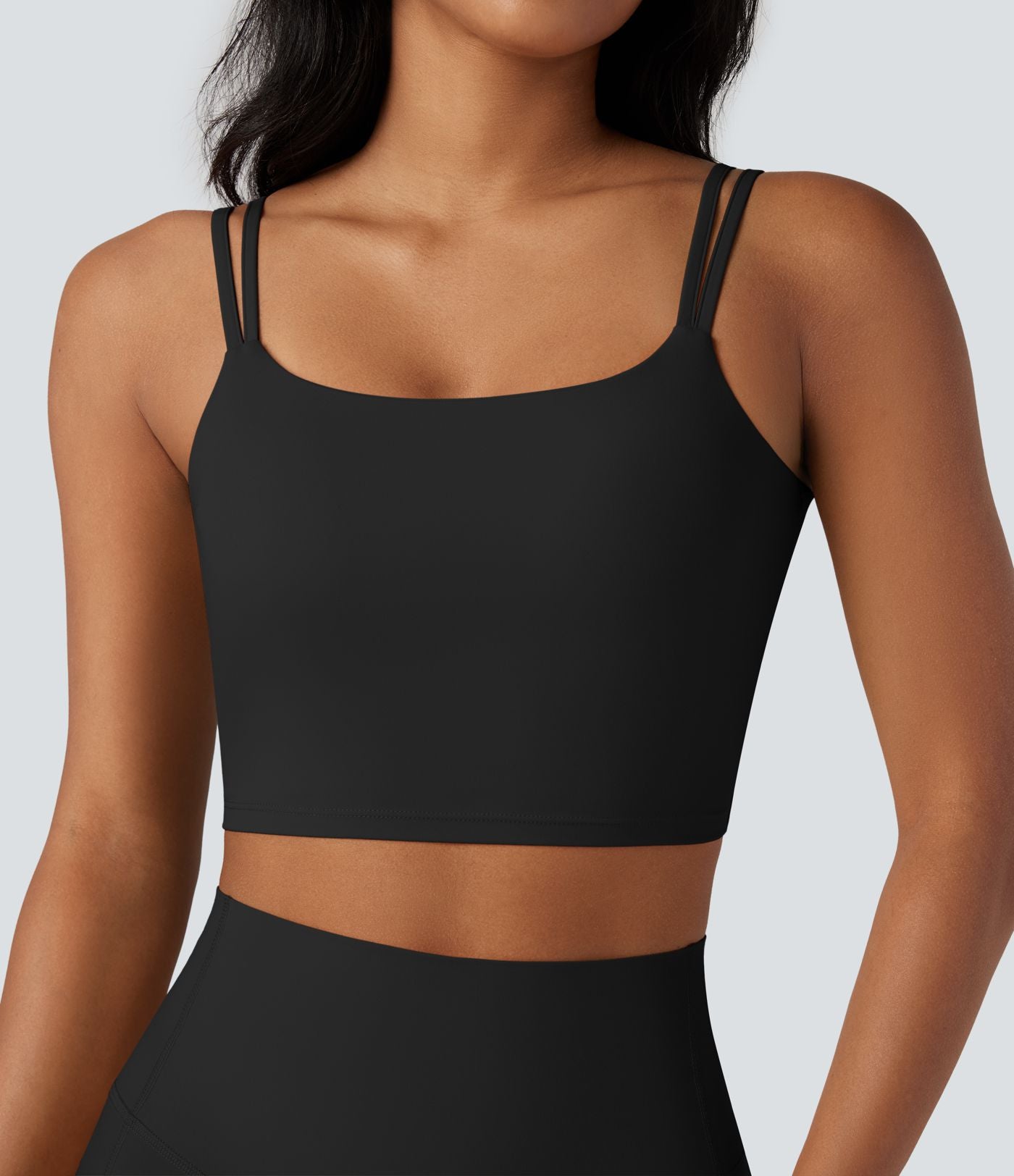 Débardeur yoga court Halara UltraSculpt™ double bretelles torsadé dos nu