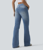 Jean évasé Halara Flex™ gainant casual taille haute avec poches