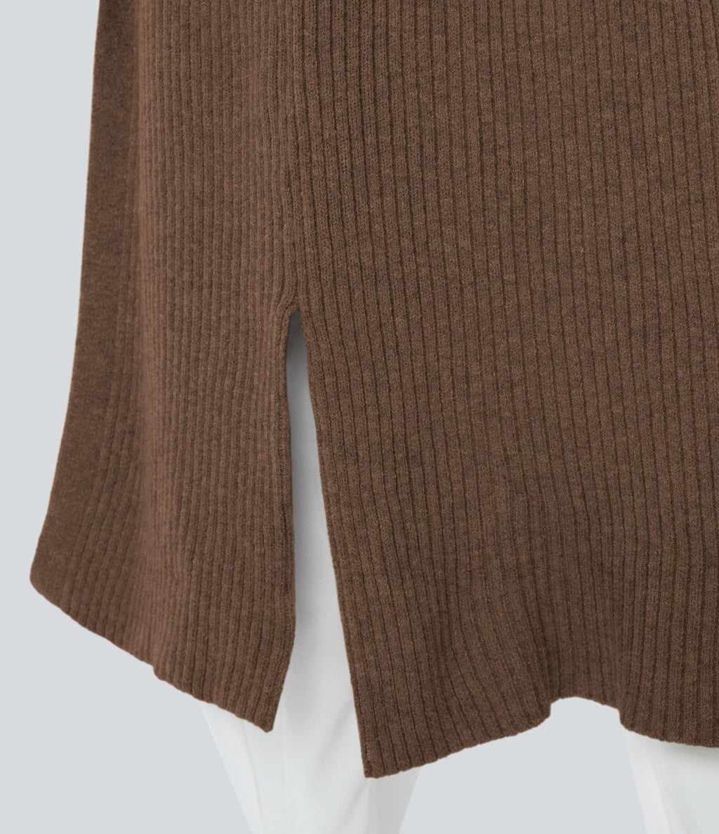 Cardigan long casual à capuche, manches longues et poches