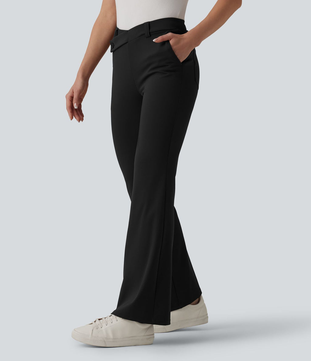 Pantalon tailleur évasé asymétrique Halara Flex™ DayStretch taille mi-haute avec poches