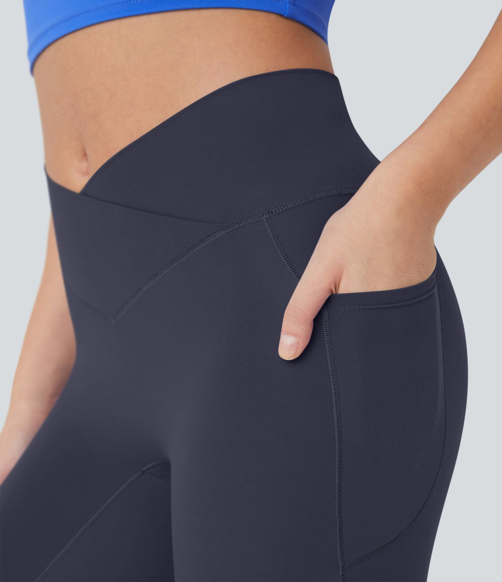 Softlyzero™ Legging Capri Unis Poches Croisées - UPF50+