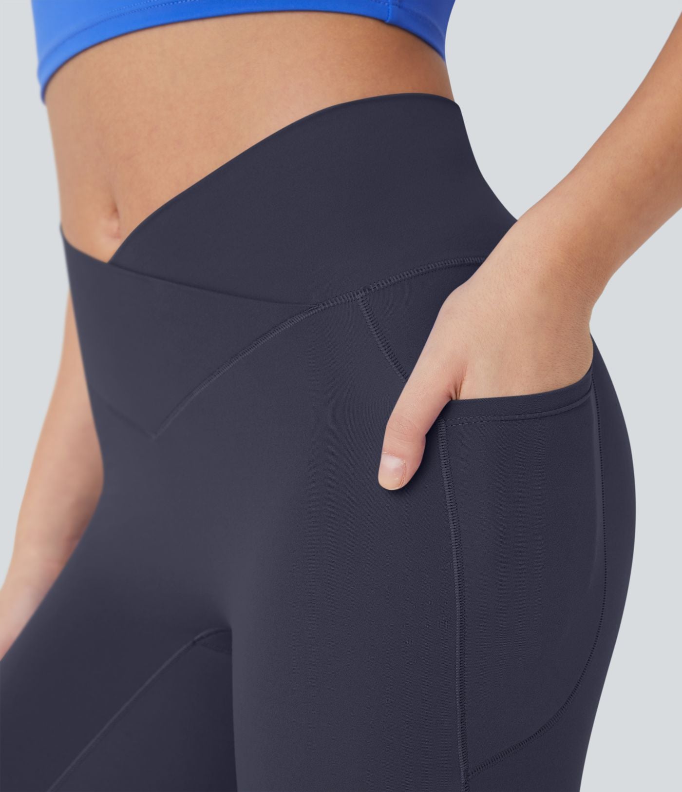 Softlyzero™ Legging Capri Unis Poches Croisées - UPF50+