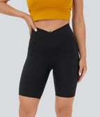 Softlyzero™ Short 17,5cm Yoga Taille Haute Crossover avec Poches Latérales