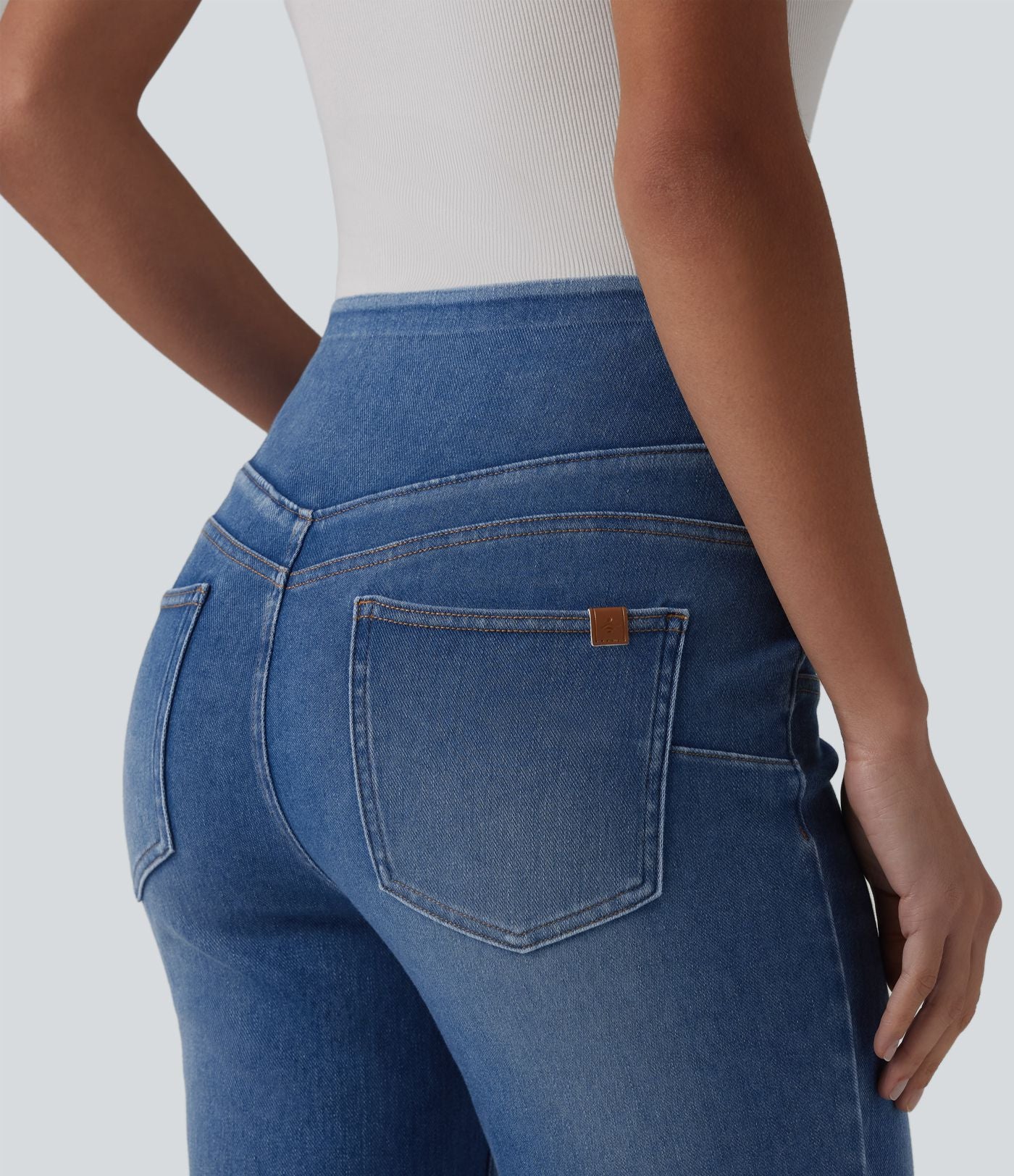 Jean Halara Flex™ taille haute évasé slim décontracté avec poches