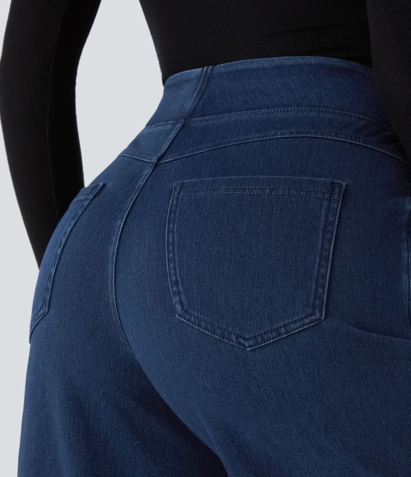 Halara Flex™ Jean Large Travail à Taille Haute Poches Multiples et Tricot Extensible