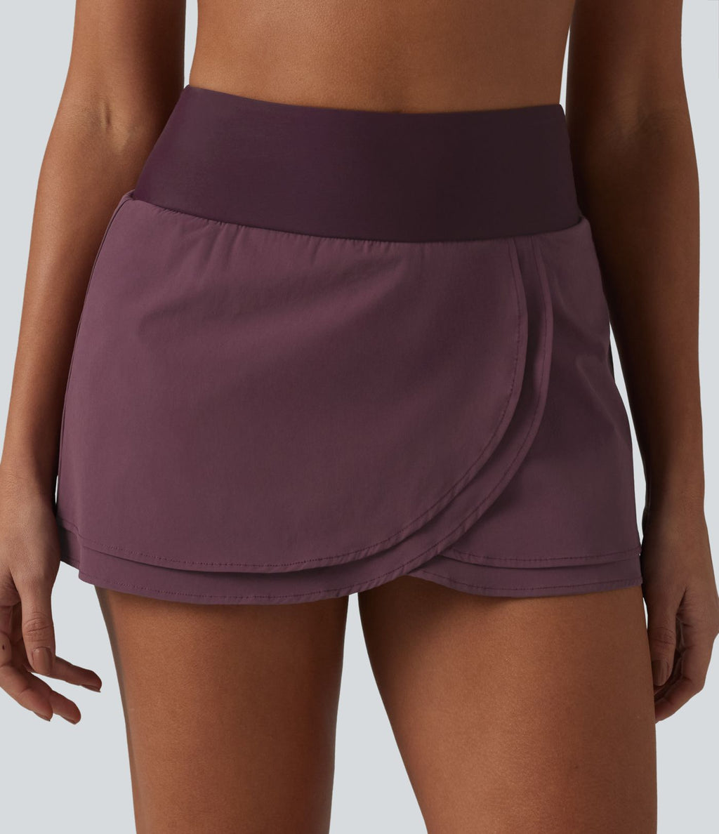 Bas de bikini 2-en-1 taille haute avec poche
