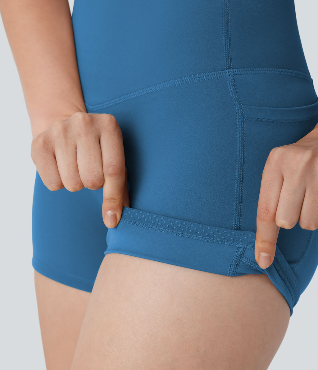 Short cycliste 7,5 cm d'entraînement gainant taille haute avec poches Halara UltraSculpt™